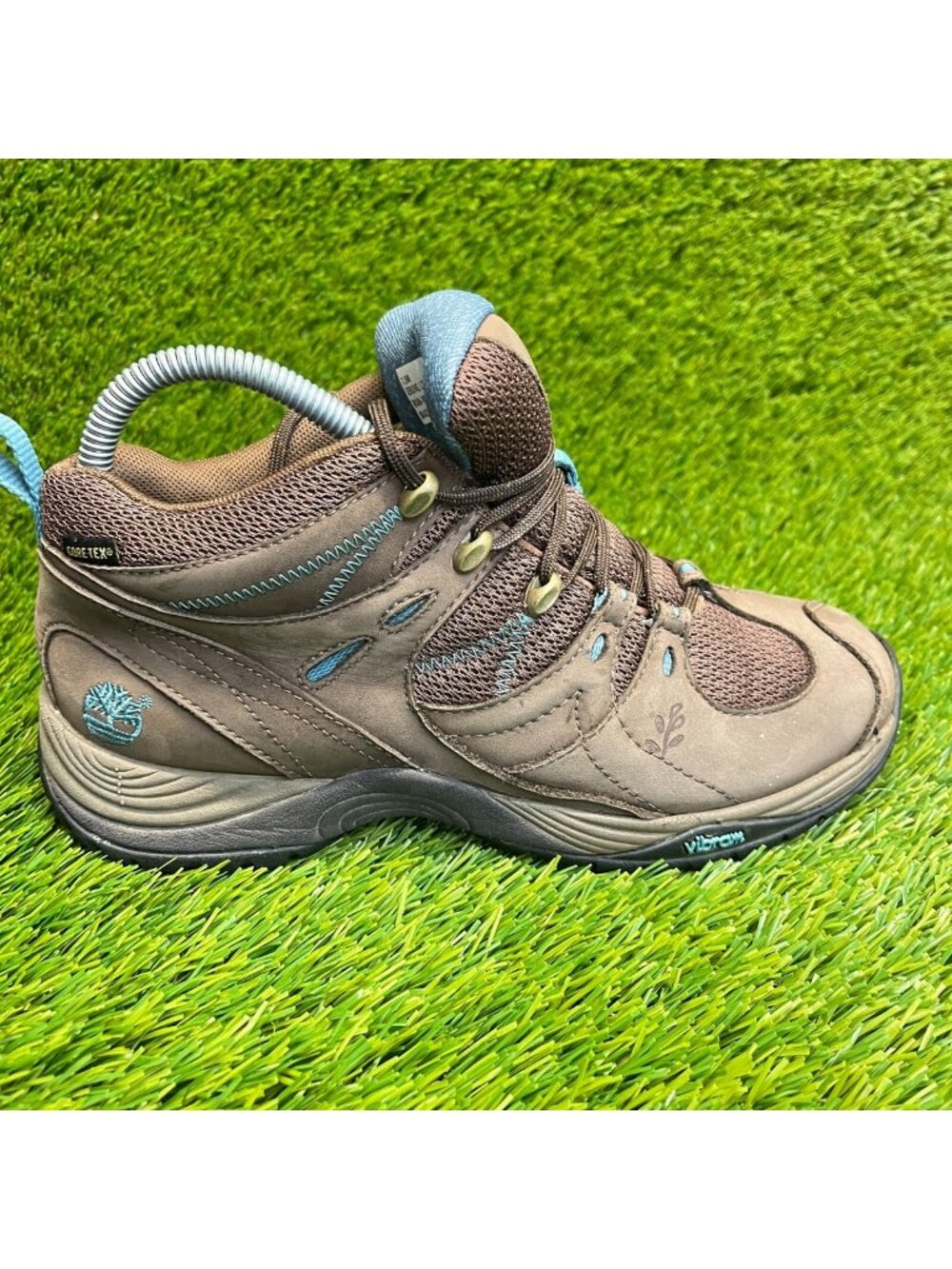 Timberland Gore-Tex Womens Size 7.5 Brown Blue Outdoor Waterproof Hiking Boots